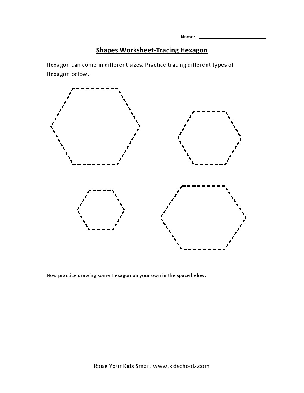 Printables Hexagon Worksheets tracing worksheets hexagon download