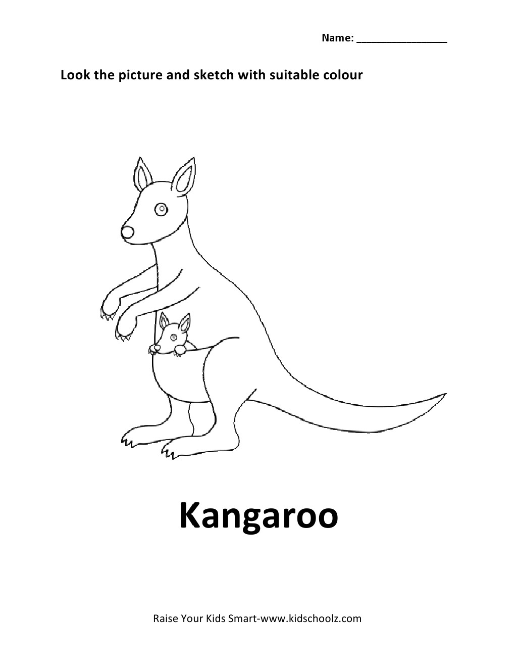 kangaroo coloring pages preschool spring - photo #31