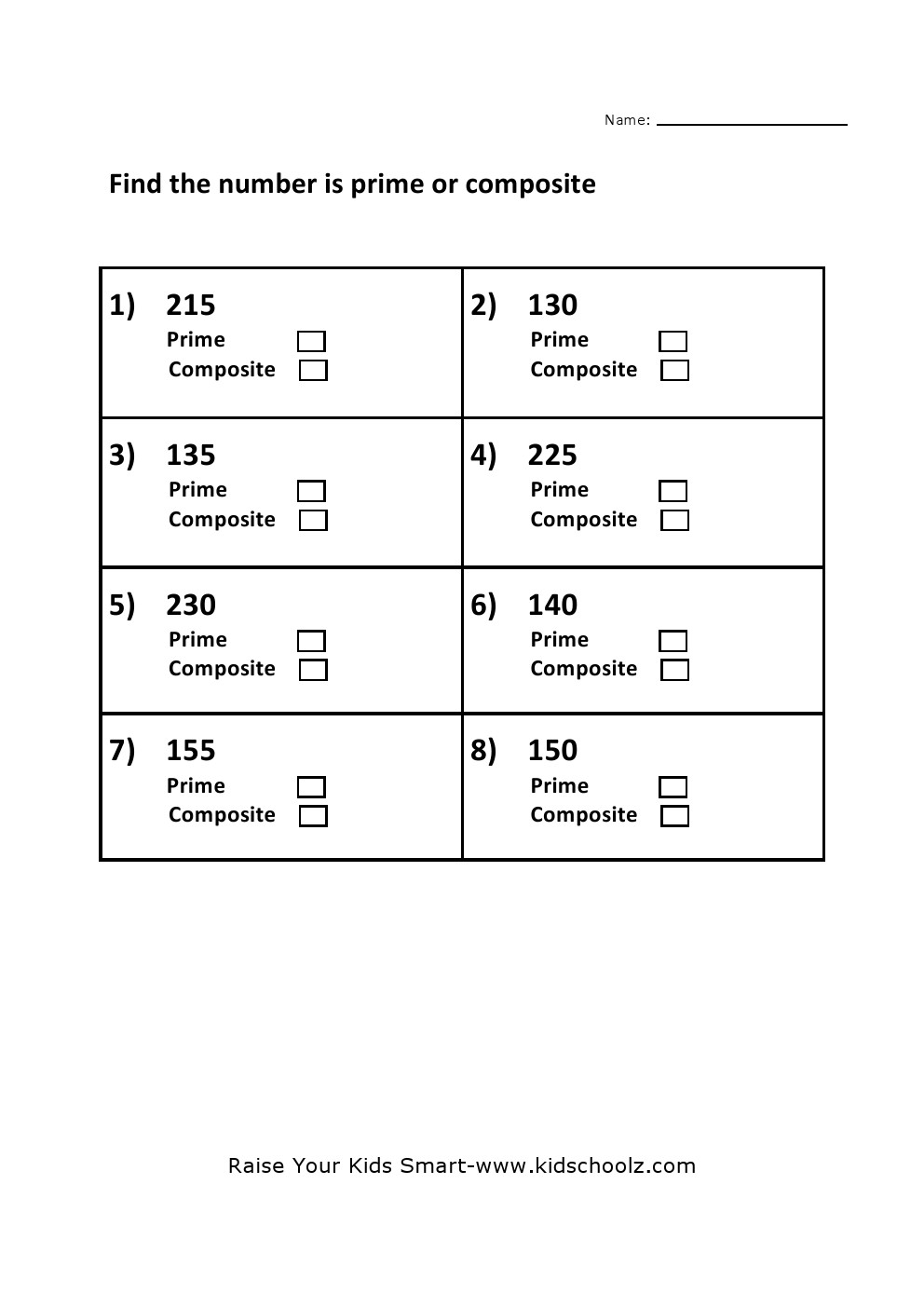 Composite And Prime Numbers Worksheets 2