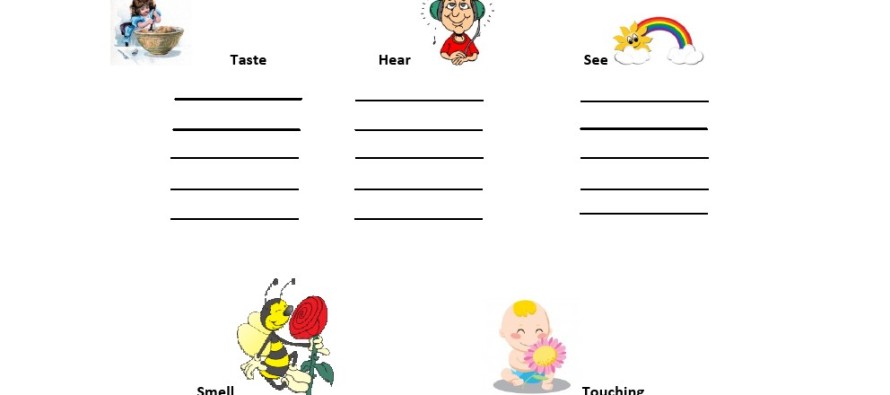 for child  to  sight worksheets five words The sight think get ukg senses about worksheets your