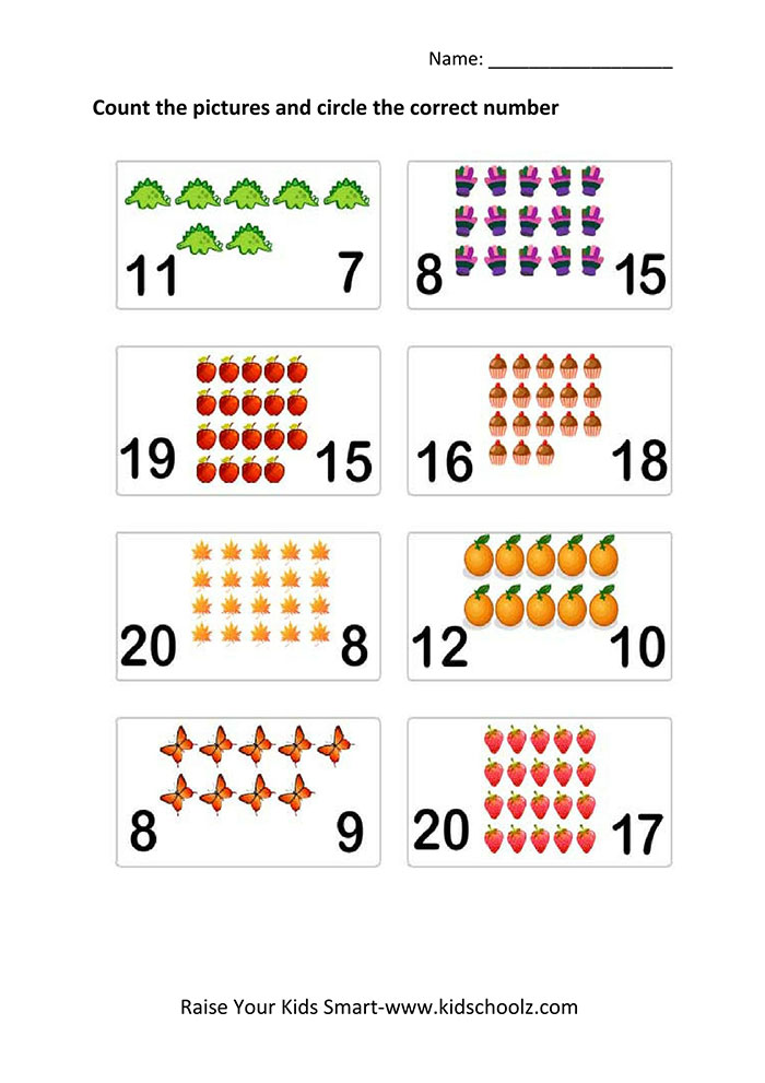 Counting Worksheets - Circle The Numbers