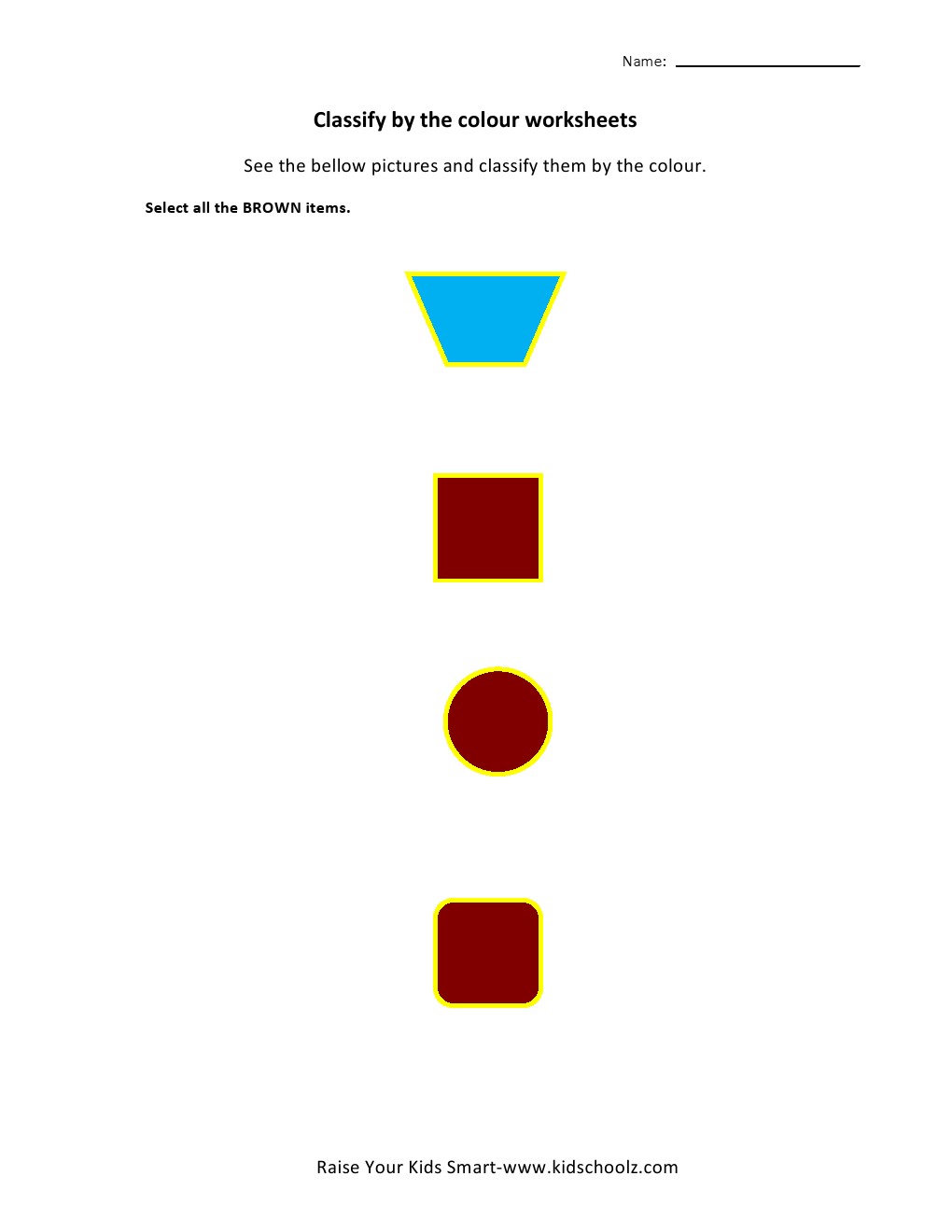 Colour Identification Worksheets