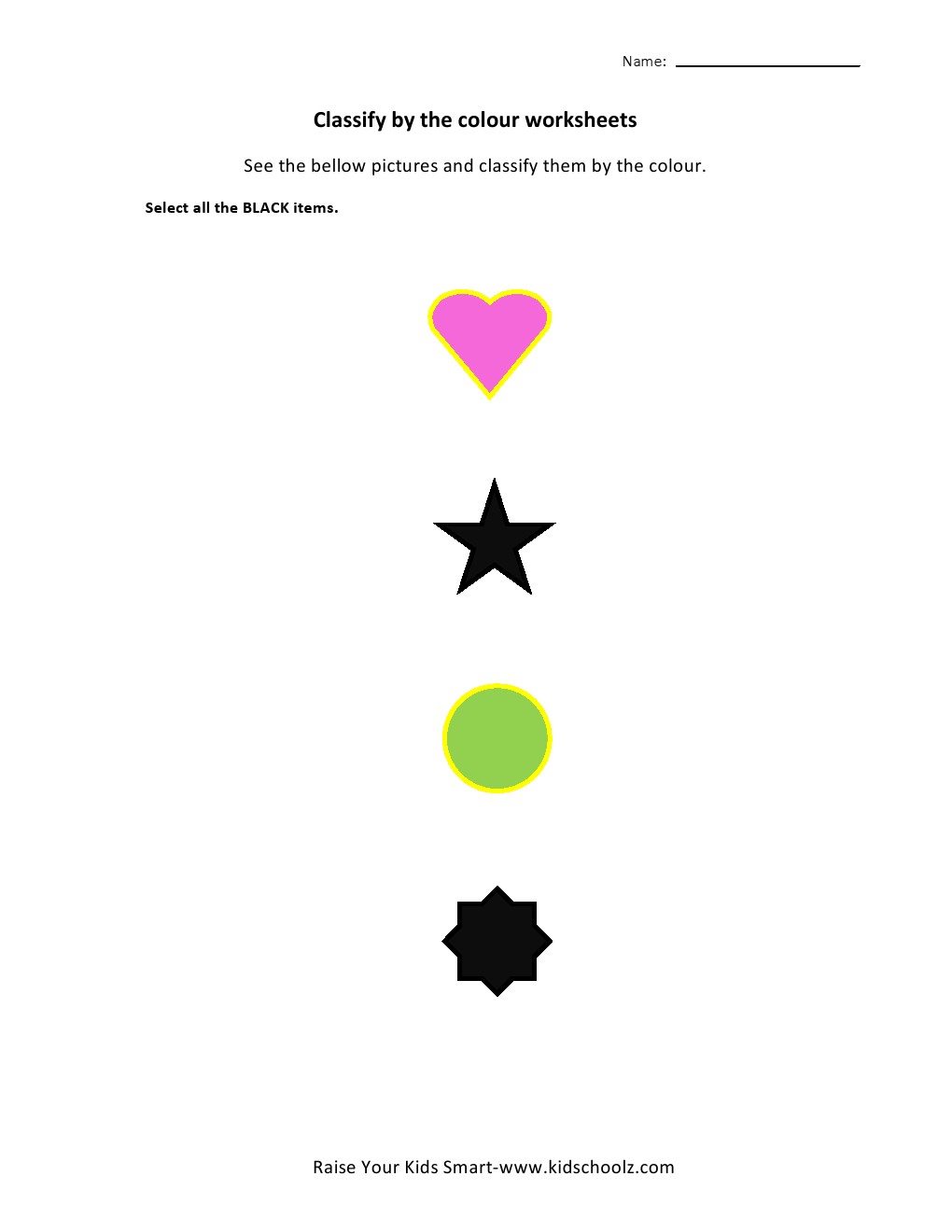 Colour Identification Worksheets
