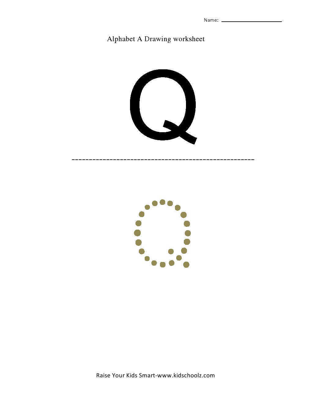 tracing capital letter q