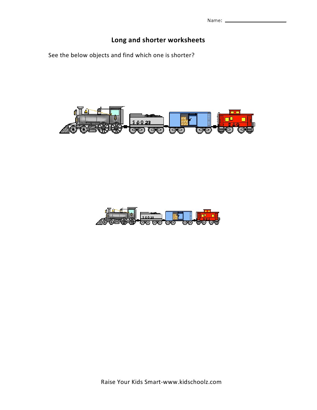 UKG-Long and Short Worksheets – Train