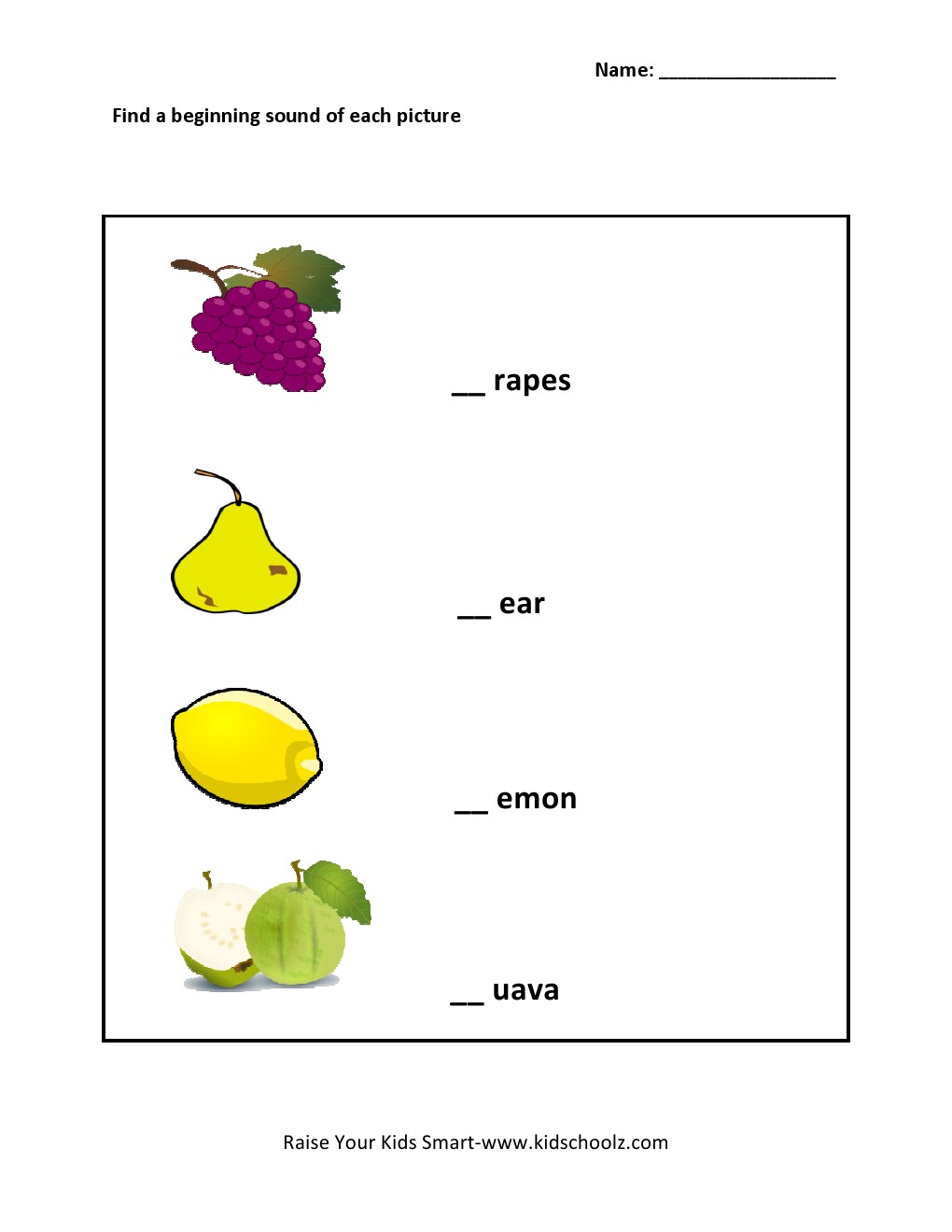 Grade 1 - Sound Worksheet