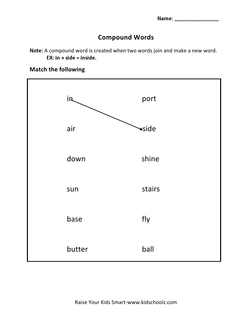 Grade 2 - Compound Words Worksheet