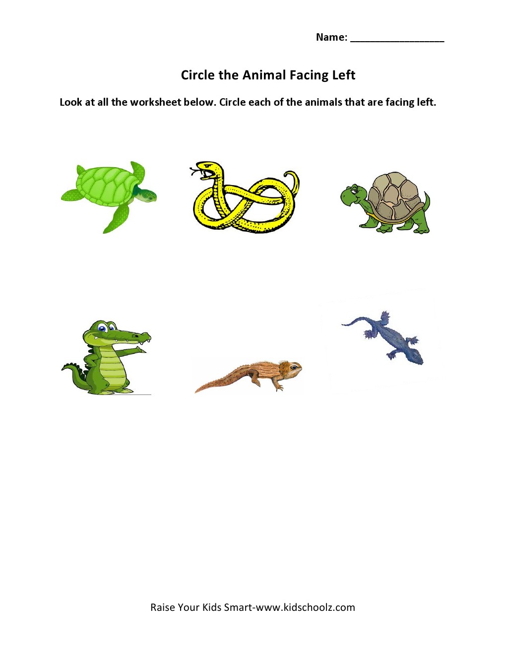 Grade 1 - Direction Worksheet