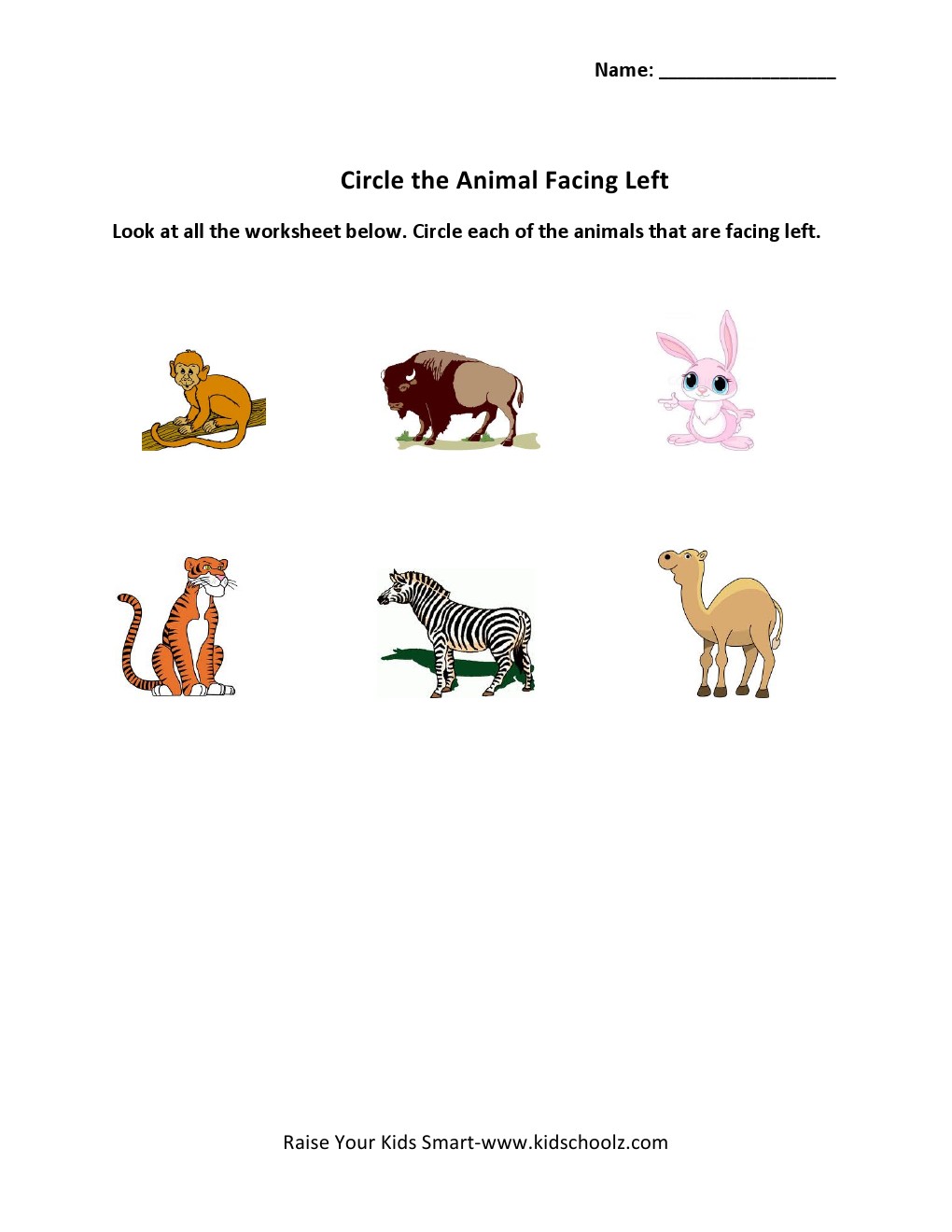 Grade 1 - Direction Worksheet