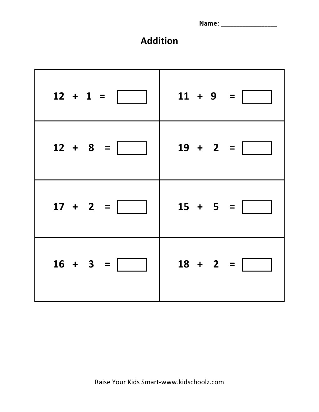 Grade 2 - Addition Worksheet