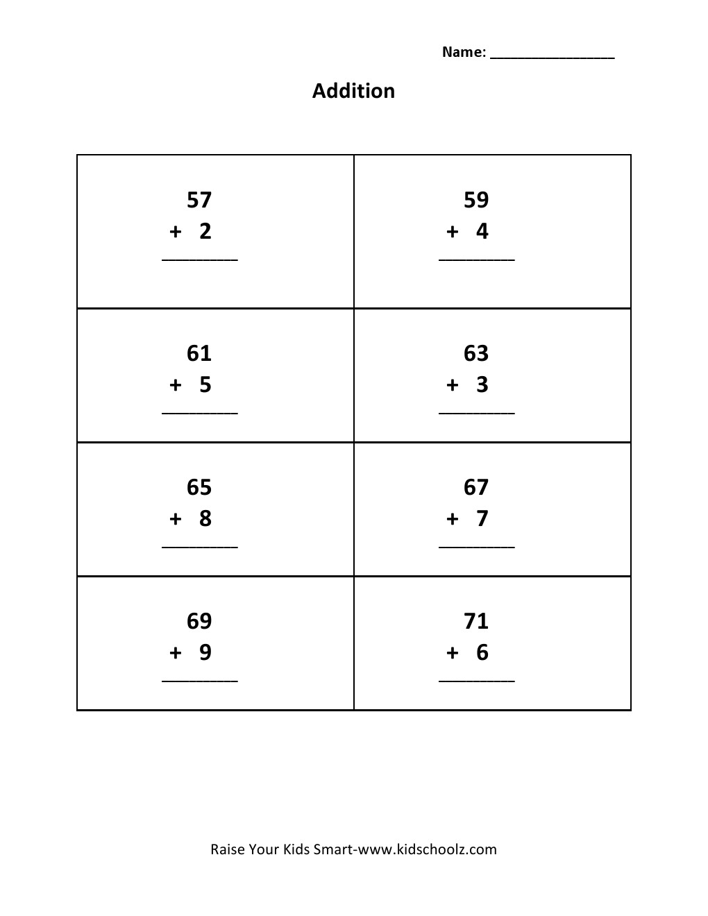 Grade 2 - Addition Worksheet