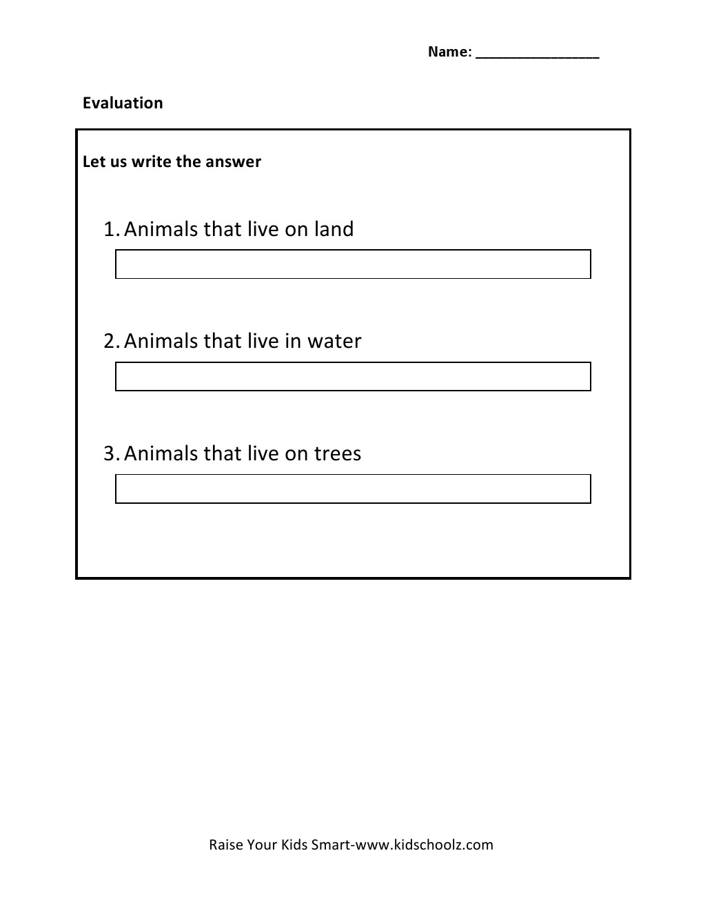 Grade 3 Worksheet