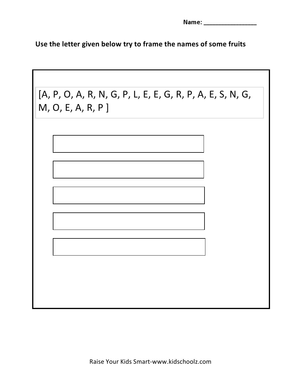 Grade 3 Worksheet