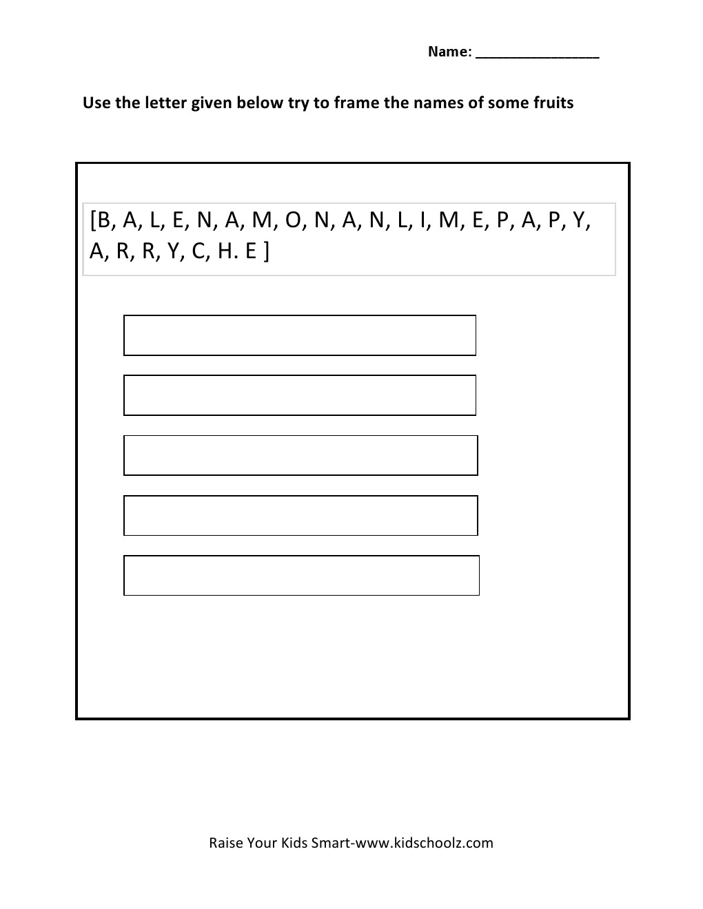 Grade 3 Worksheet