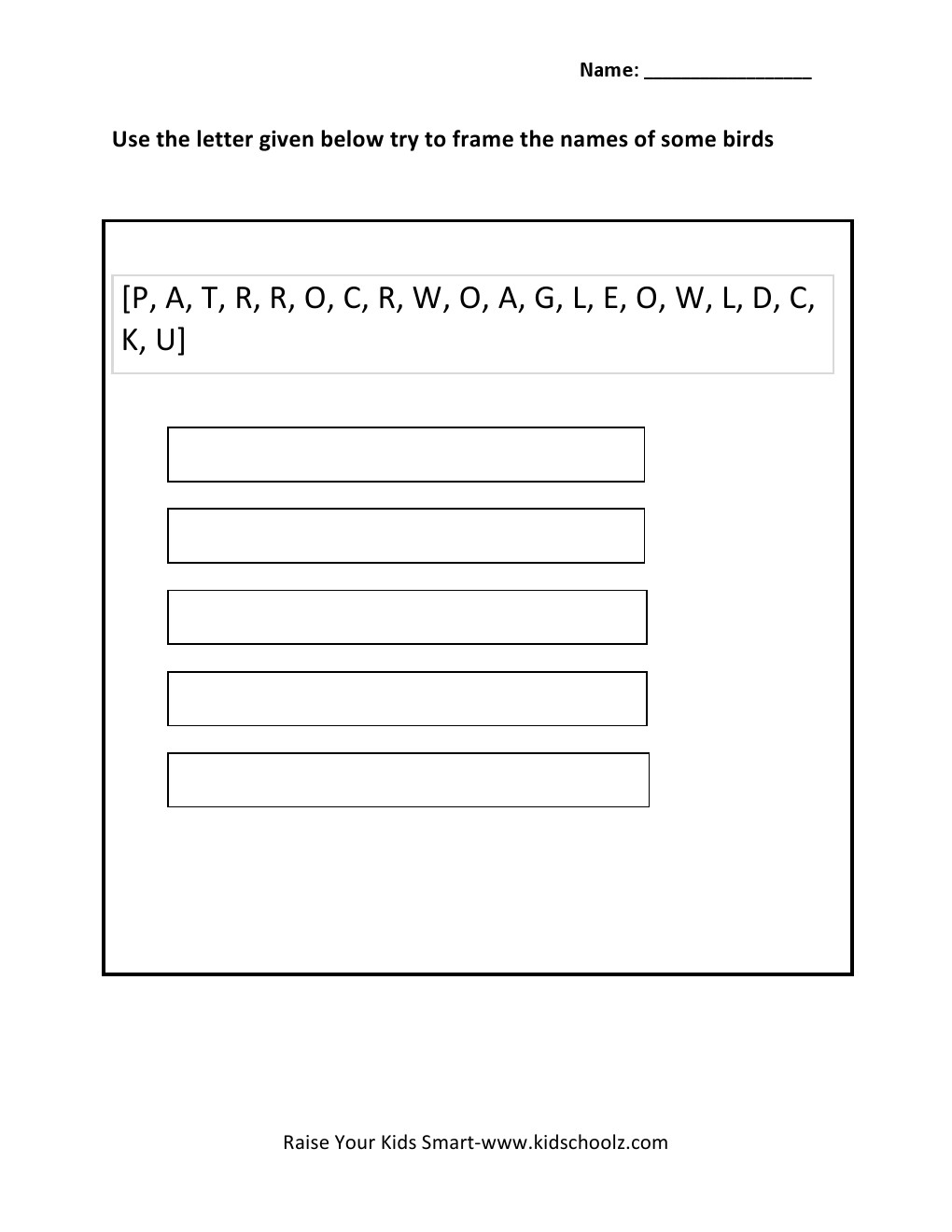 Grade 3 Worksheet