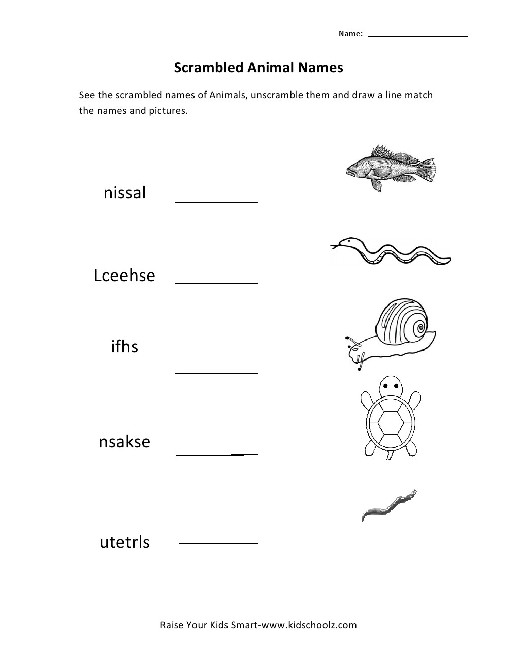 Grade 2 - Scrambled Words Worksheet
