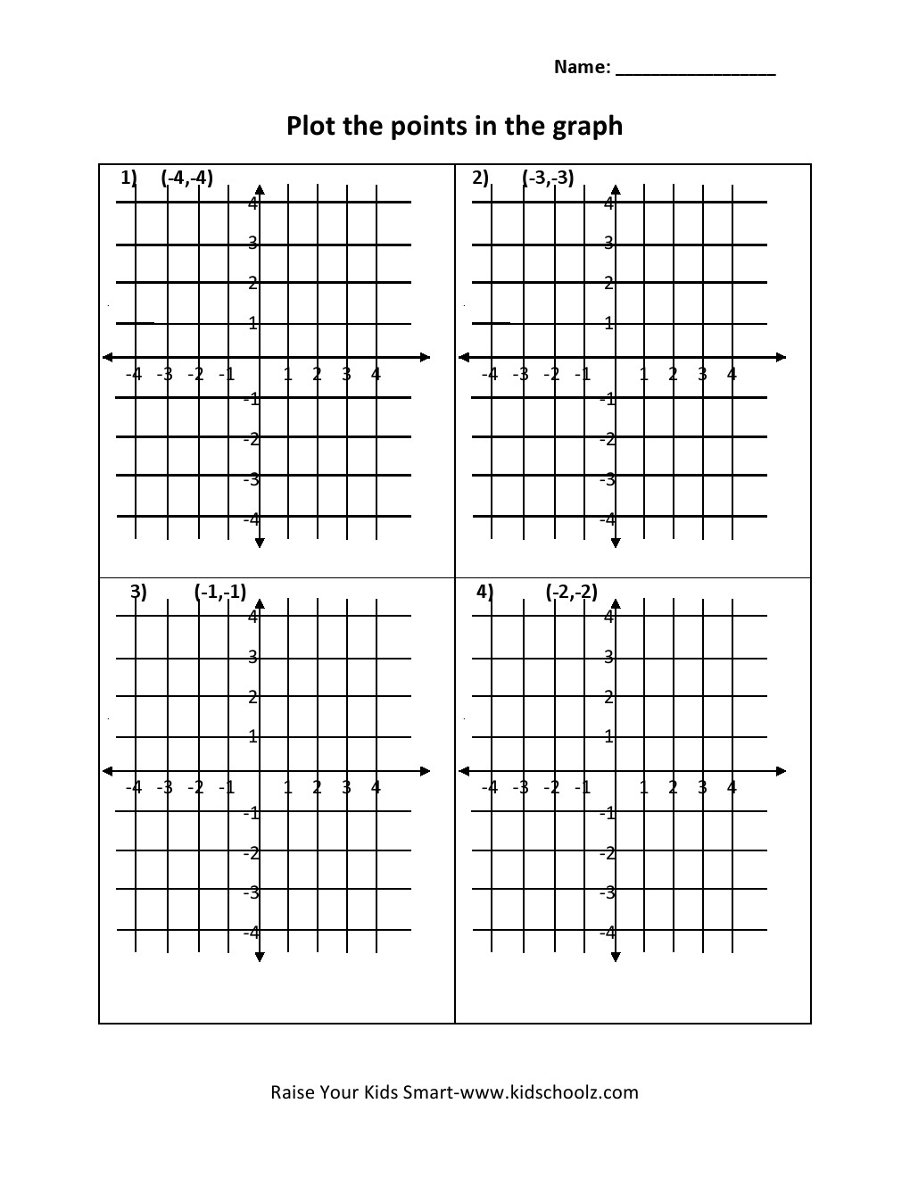 Grade 5 -plot points Worksheet