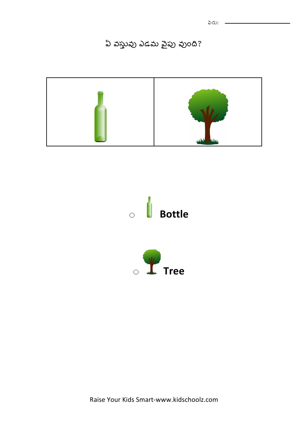 Telugu- positions worksheet